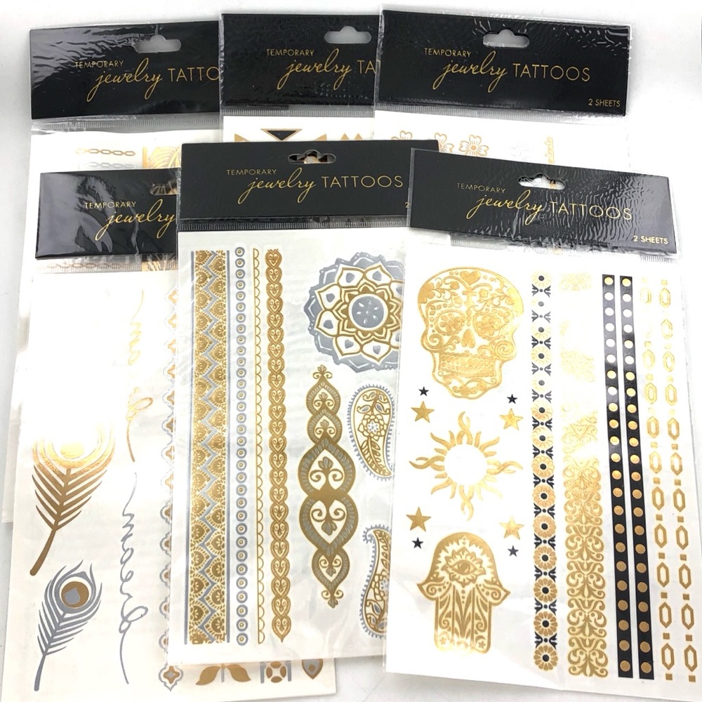Pack of 6 Temporary Jewelry Tattoos